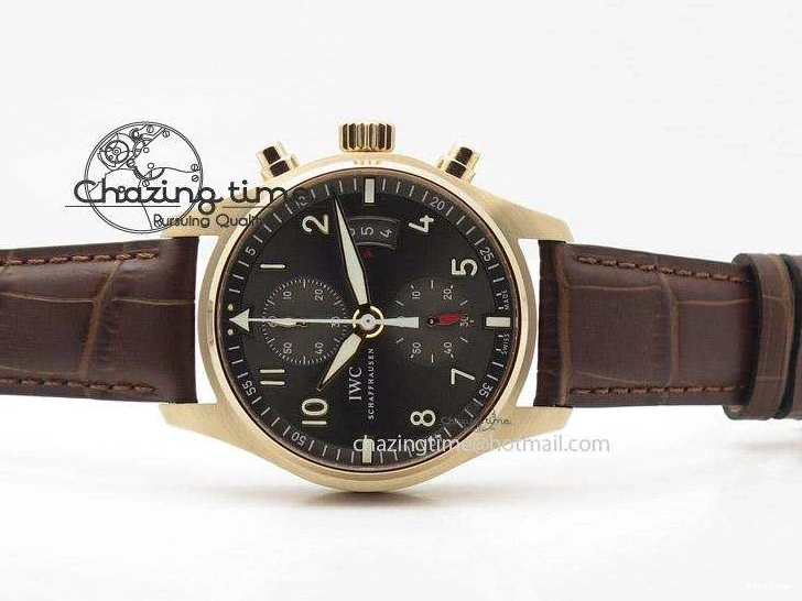 MIROTIME 0208 Pilot Chrono RG 3878 ZF Best Edition Grey Dial On Brown Leather Strap A UrbanChic 7330